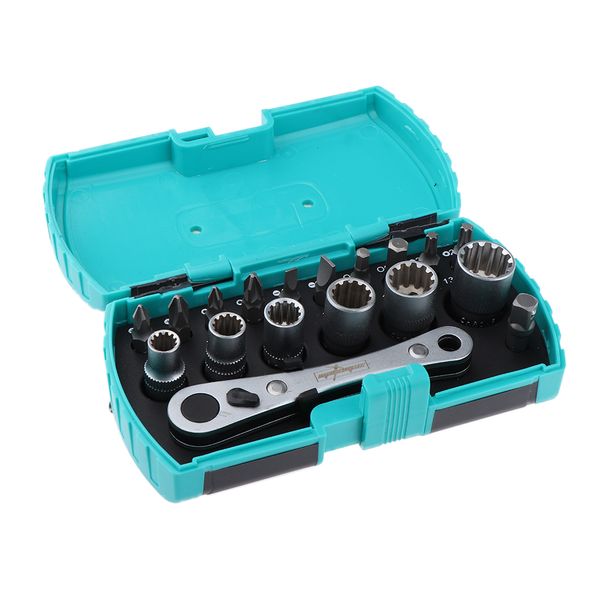 

18 piece home repair tool set ratchet wrench sockets set head with carrying box for for home repair electronics computer hardware