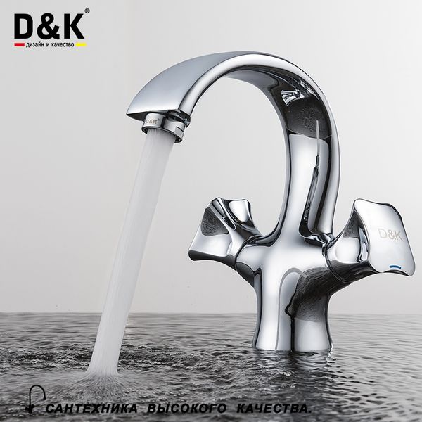 

bathroom sink faucets d&k basin chrome brass dual handles and cold water tap da1382101