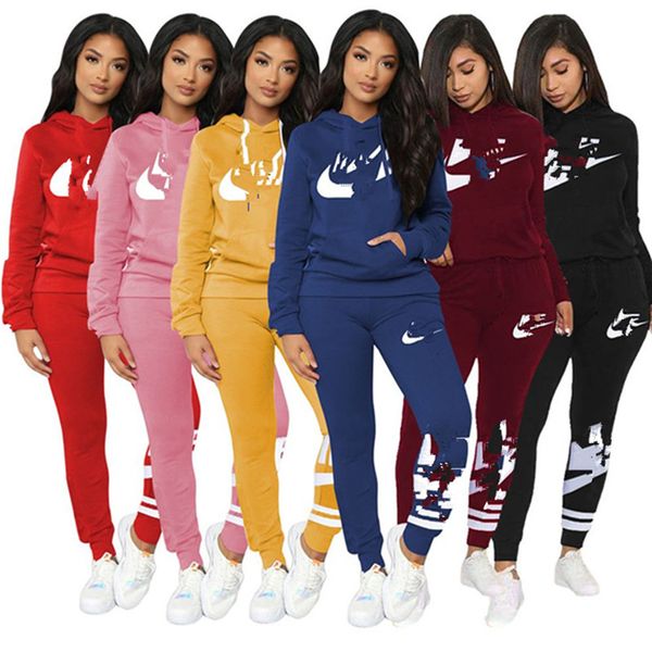 

fall winter clothing women designer jogger suit brand outfits hooded hoodies+pants two piece set long sleeve tracksuits 3800, Black;gray