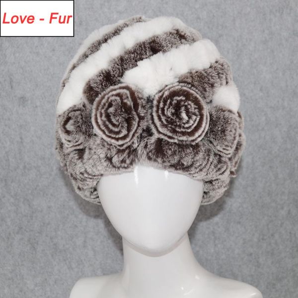 

beanie/skull caps 2021 real rex fur cap outdoor winter warm knitted hat women skullies beanies, Blue;gray