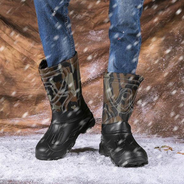 

men's autumn and winter boots plus velvet winter boots men waterproof snow shoes outdoor bota masculina inverno#g2, Black