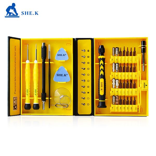 

she.k 38 in 1 precision screwdriver set repair tool kit computer mobile phone watch magnetic torx screwdrivers hand tools