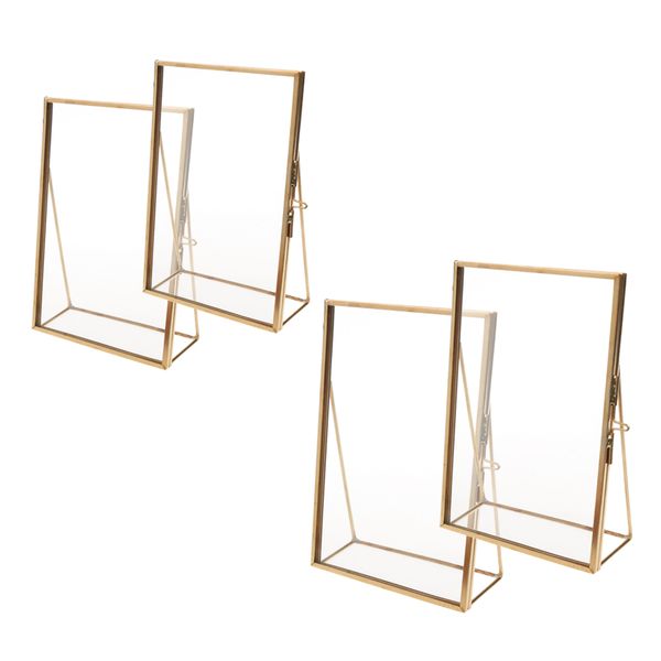 

набор 4 modern desk стекло photo frame для отображения работа сертификат picture прессованная item цветок