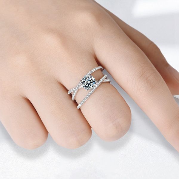 

fashion rings for women party elegant luxury bridal jewelry wedding engagement ring high quality, Slivery;golden