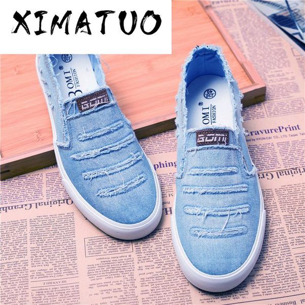 

2020 spring summer canvas shoes men fashion denim shoes slip-on mens casual ins cool male loafers, Black