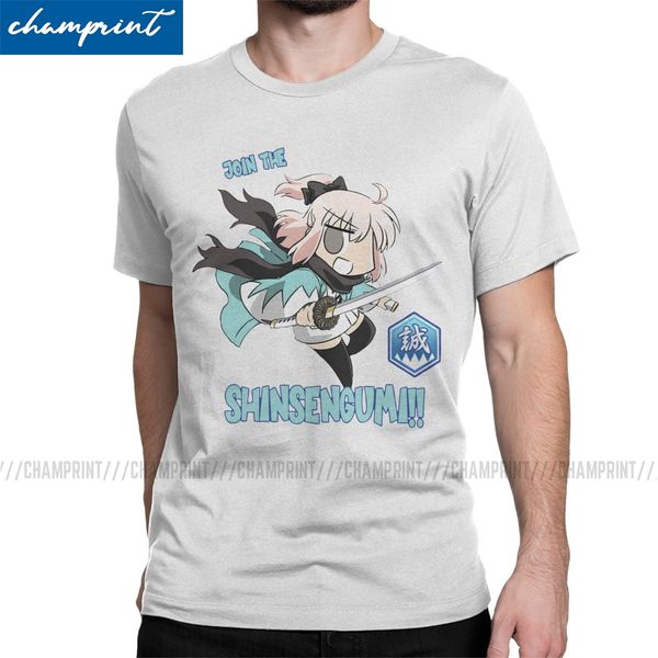 

okita souji join the shinsengumi war t shirt for men fashion for male t-shirt fate grand order fgo game tee shirt 6xl