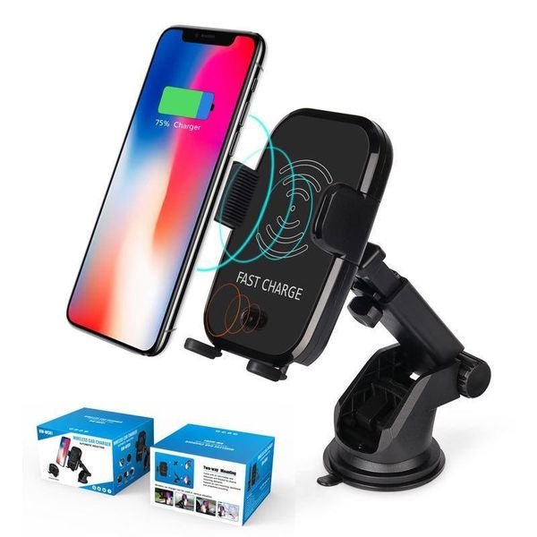 

10pcs 10w wireless car charger automatic infrared sensor qi wireless fast charger mount for s9 s9 plus s8