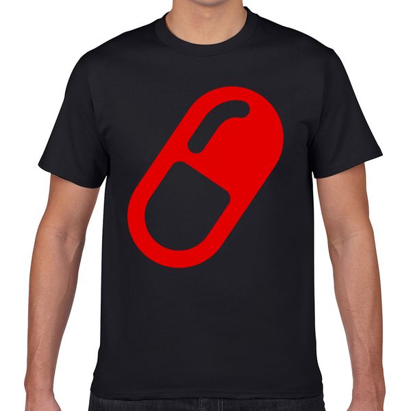 

t shirt men take the red pill comic inscriptions geek print male tshirt xxxl