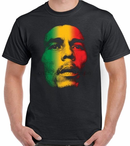 

bob marley multi coloured face - mens reggae jamaica t-shirt m 234xl k139