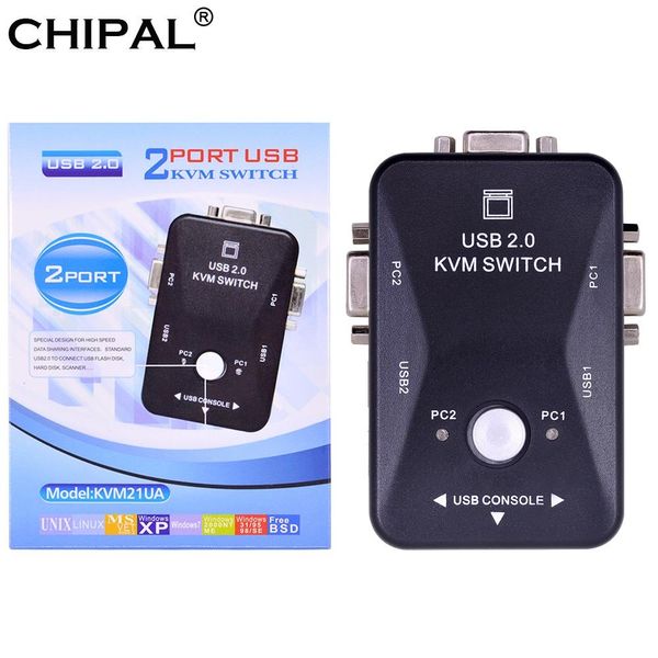 

computer & office chipal 2 port usb 2.0 kvm switch switcher 1920*1440 vga svga switch splitter box for keyboard mouse