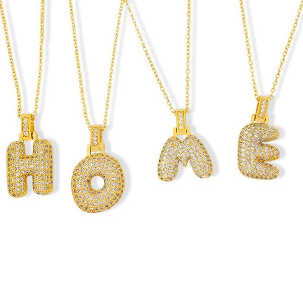 

name initial necklace family necklace women copper zircon jewelry gift classic 26 letters cubic zirconia gold chain necklaces, Silver