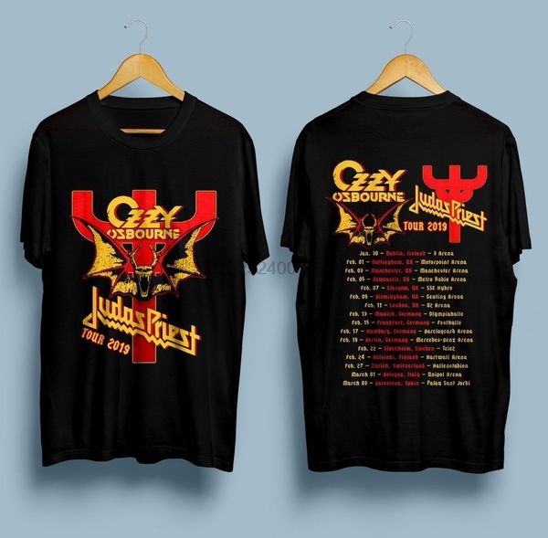 

ozzy osbourne & judos priest europeon tour dotes t shirt size s-5xl