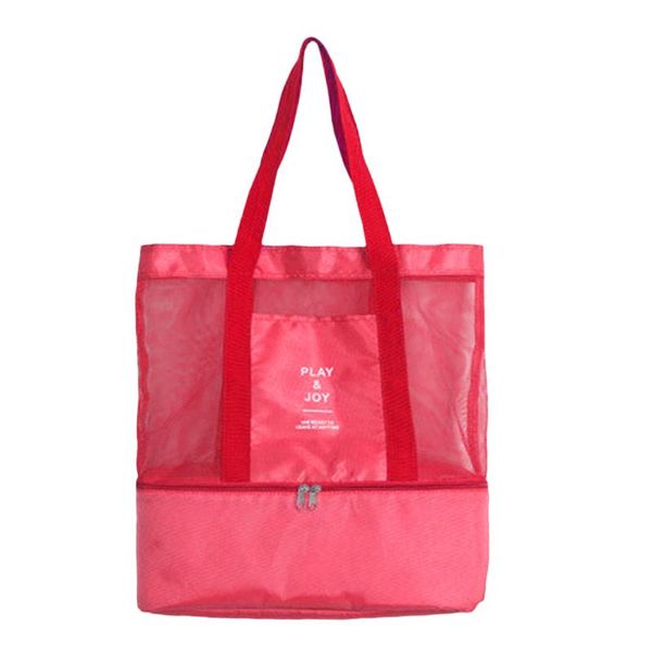 

aelicy large double layer nylon mesh thermal insulated preservation large picnic beach bags holiday beach park sports bags