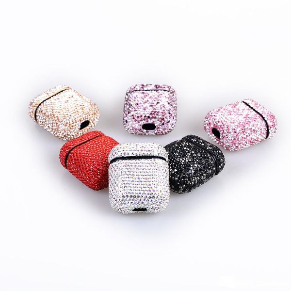 

airpod cover for women girls earphone covers for airpods tws i10 i12 case bluetooth rhinestone airpods case dust-proof luxury full diamond