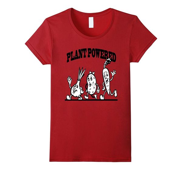 

plant powered vegetarian t shirt cotton plus size fashion tees lady clothe printed tee shirt print t-shirt for women