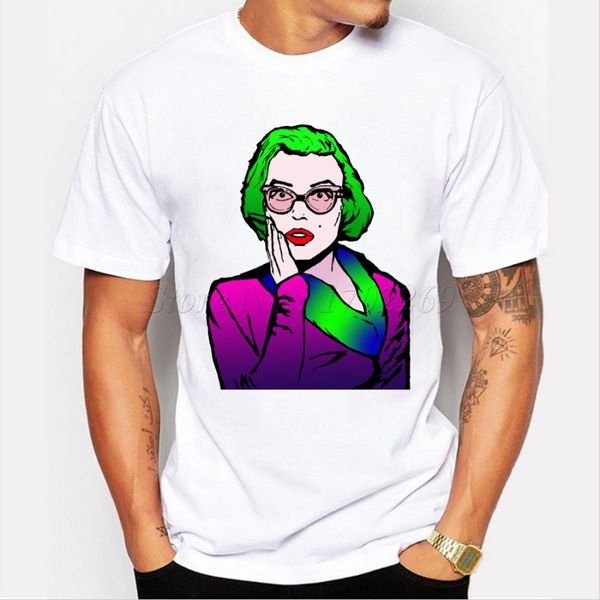 

new cartoon shocking marilyn monroe design men's t-shirt fashion coloful creative printing male customized boy hipster tee