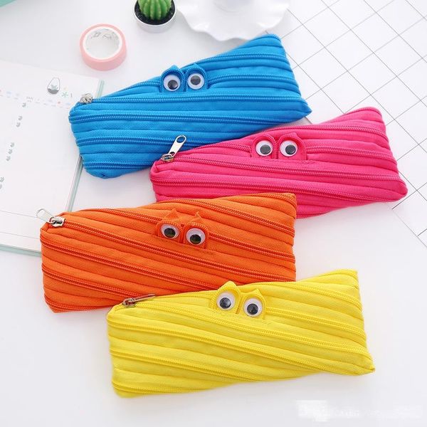 

wholesale creative school pencil bag student pencil case made of a zipper canvas pen bag nice prizes souvenir
