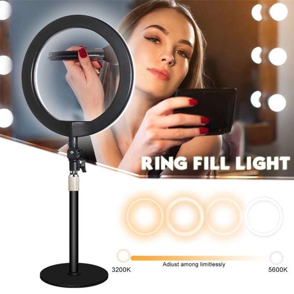 

dimmable led selfie ring light with stand usb selfie light ring lamp big pgraphy ringlight with stand for cell phone studio
