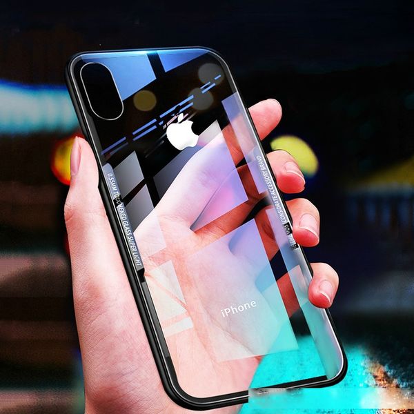 

glass phone case for iphone xs max xr x s r 10 8 7 plus luxury clear back cover for iphone xsmax 8plus 7plus coque funda