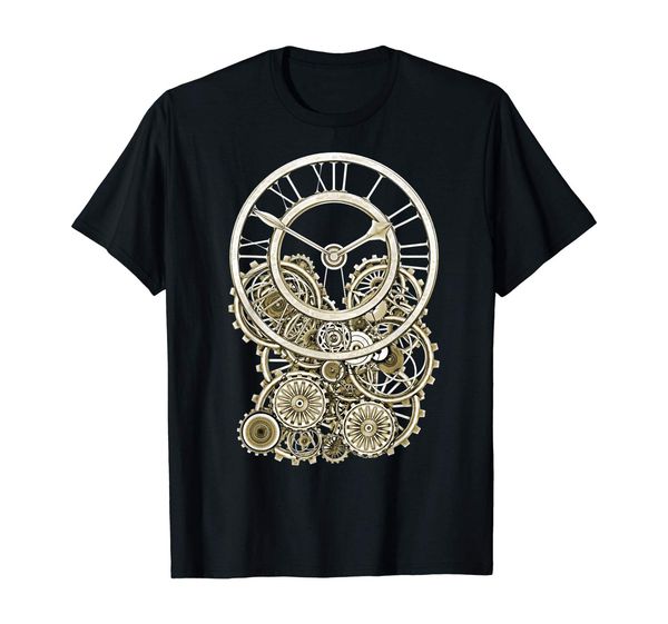 

vintage style elegant steampunk clock t-shirts