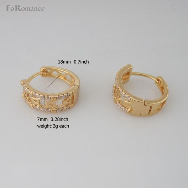 

hoop & huggie foromance/ yellow gold gp overlay 0.7" cz stone letter letters initials 26 alphabets earring, Golden;silver