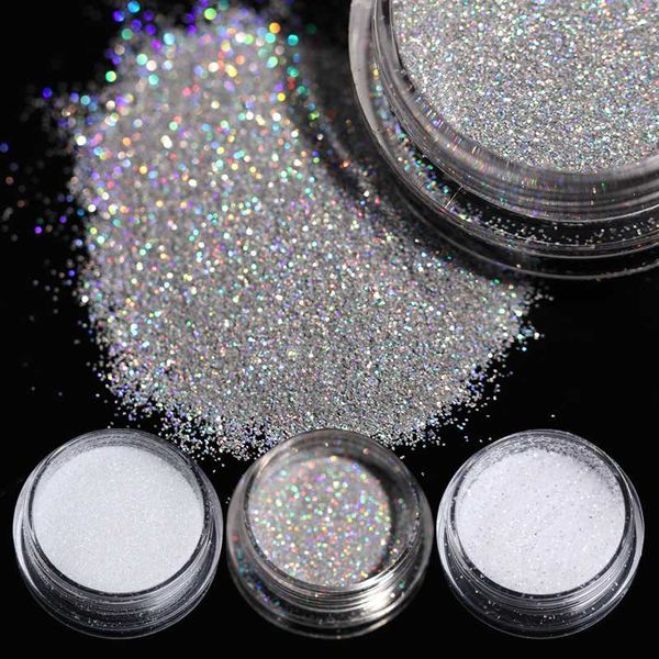 

nail glitter gradient 1g gold sugar color shining powder dust chrome pigment art decoration accessory, Silver;gold