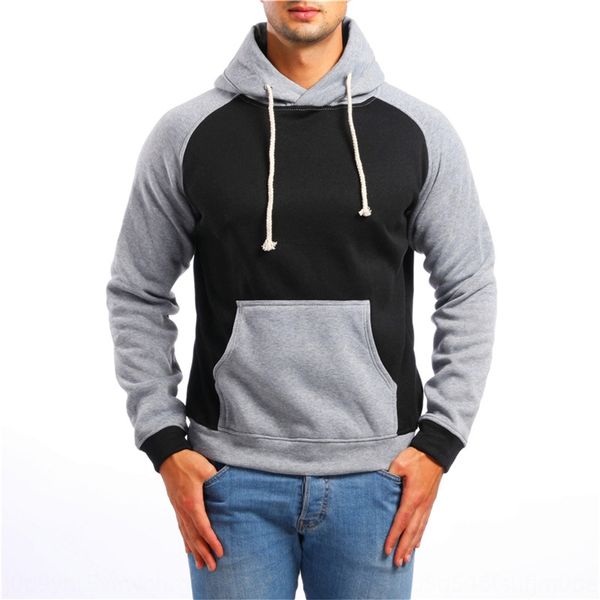 

2019 coat hoodie hoodie spring and autumn new fashion casual sports color matching hooded hoodies coat men hoodies v9ssu, Black