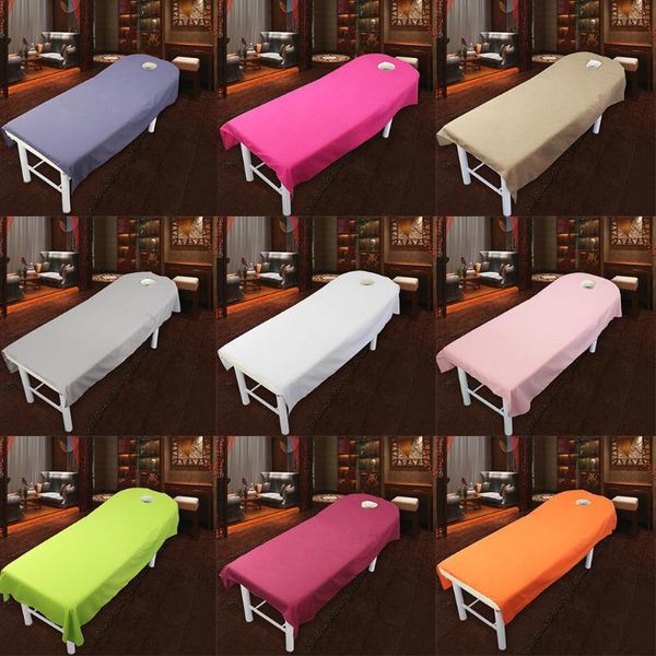 

Soft Massage Bed Table Cover Sheet for Beauty Massage SPA Treatment Use, with Face Hole Beauty Treatment Bed Sheet Cover Pillow Case