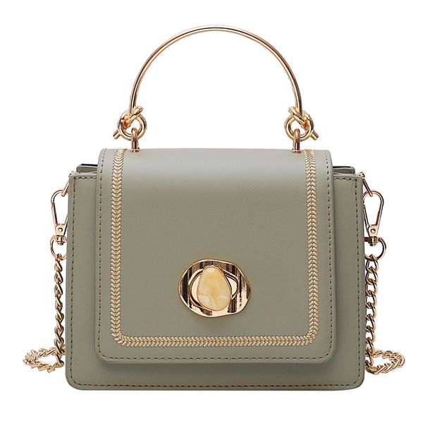 

women's bag 2020 new style fashion summer indie hand bai da xiao square bag chain textured shoulder shoulder bag