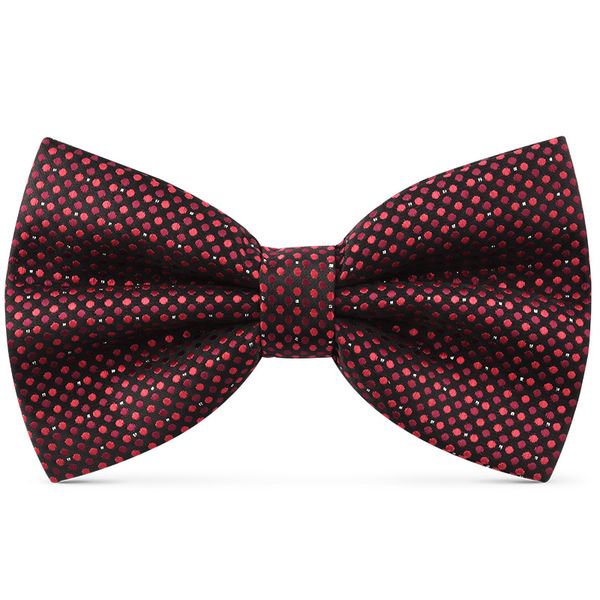 

2020 new fashion men's bow ties for wedding double fabric black red dot bowtie banquet anniversary butterfly tie with gift box, Black;gray