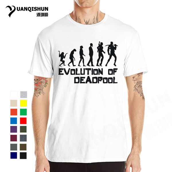 

evolution of deadpool printed t-shirt 2018 new men funny human evolutionary t shirt cotton short sleeves tee shirt