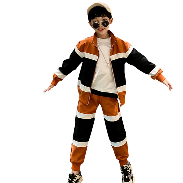 

kids clothes patchwork jacket & pants 2pcs clothes for boys mandarin collar boy spring sports suit for boys 6 8 10 12 14, White