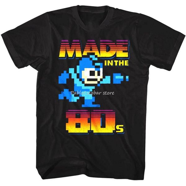 

megaman 8bit made in the 80's men's t-shirt retro gaming tee shirt breathable