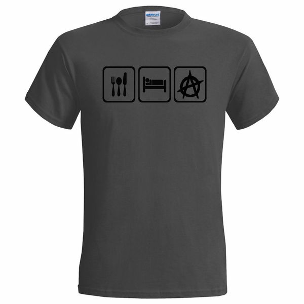 

men t shirt 100% cotton print shirts eat sleep anarchy mens t shirt punk revolution tee shirt