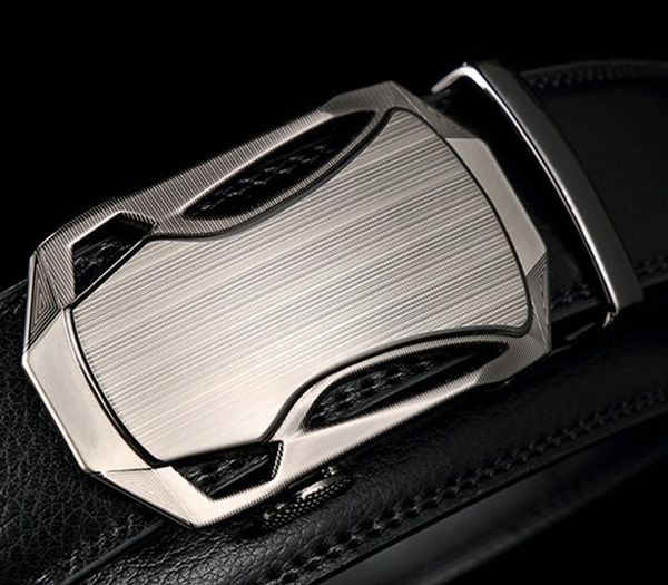 

wholesale men belts automatic buckle belt cowhide leather strap designer quality metal belts men high luxury jeans waistband, Black;brown