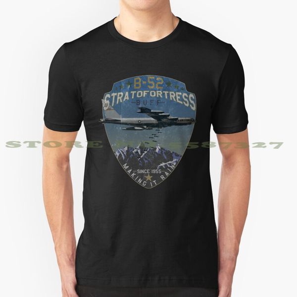 

b - 52 stratofortress | making it rain since 1955 vintage design black white tshirt for men women
