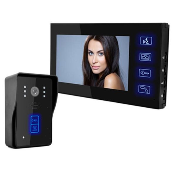 

2.4g 7 tft wireless color display video doorbell intercom waterproof wireless doorbell home security camera monitoring rfid keychain