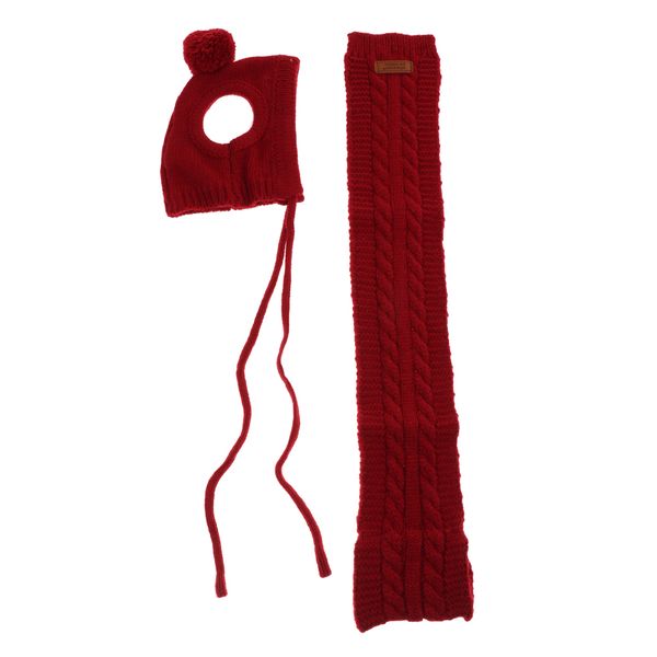 

knit winter hat scarf set warm knitted beanie dog puppy pet cat pgraph