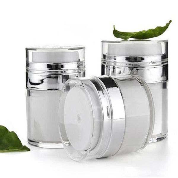 

15ml 30ml 50ml airless acrylic cream jar vacuum cream bottle cosmetic makeup jars refillable container lotion pump bottle