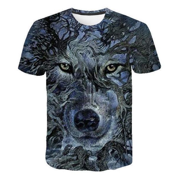 

men men 3d animal print wolf 3d print shirts hippie comics horror men clothing