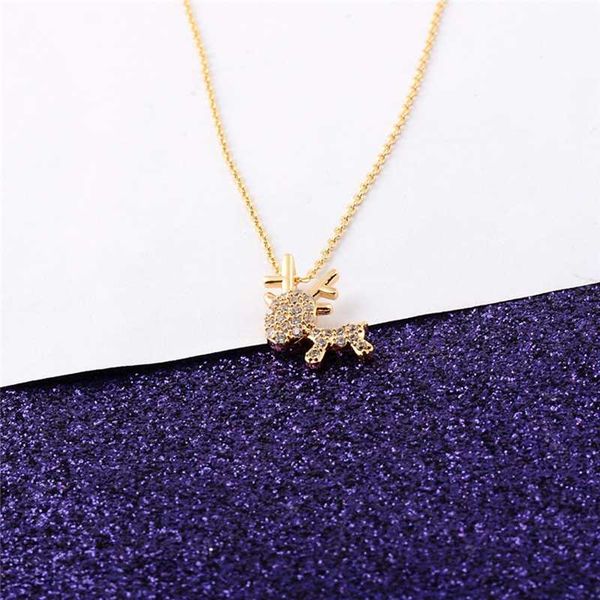 

women's deer necklace fashion valentine's day all the way have you titanium steel necklace gifts stainless steel pendant jewelry, Silver