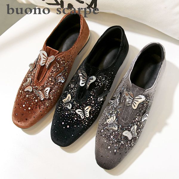 

fashion three-dimensional butterfly rhinestone gold velvet face full leather lining large size shoes, Black