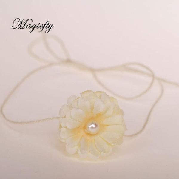 

ivory fabric flower with pearl headband flower crown headwear girl hair accessories p prop 240pcs, Slivery;white