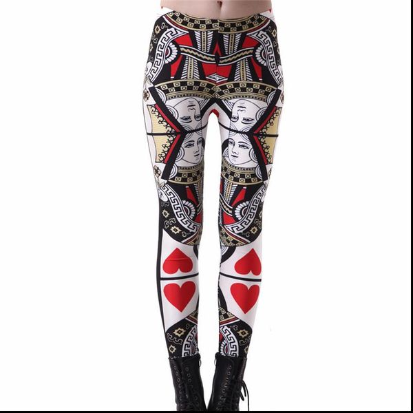 

drop ship fashion galaxy digital print milk plus size supernova sale queen of hearts leggings for women plus size, Black