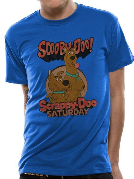 

скуби ду и scrappy doo субботу плакат синий mens t-shirt плюс размер одежды tee shirt