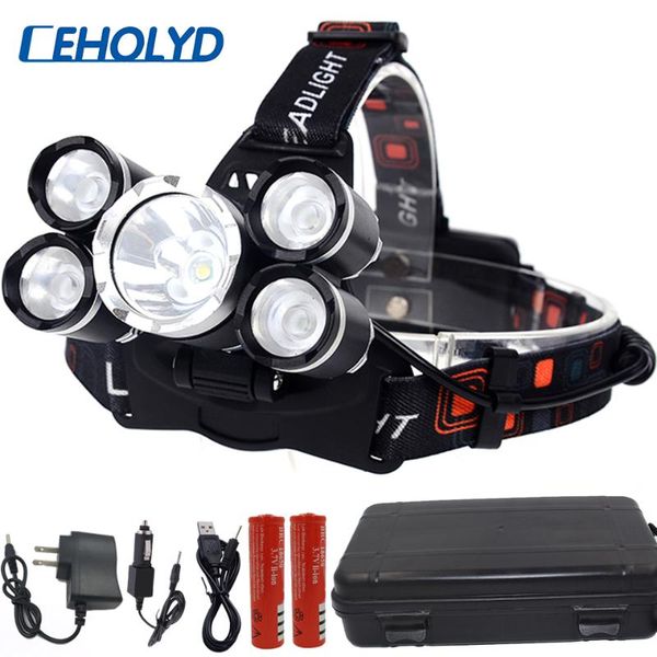 

headlamps led headlight hunt outdoor headlamp cree xml 3/5 t6 head lamp torchhead light with 18650 battery ac/dc charger