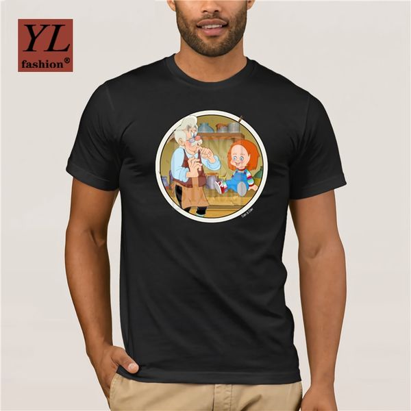 

fashion t shirt 100% cotton geppetto builds chucky trendy creative graphic t-shirt top