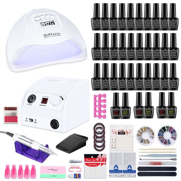 

nail art kits set 35000rpm drill machine polish dryer gel kit with varnish