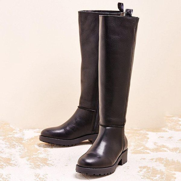 

women boots pu leather slip on retro casual womans booties gladiator low heel shoes ladies fashion botas mujer invierno tw535, Black