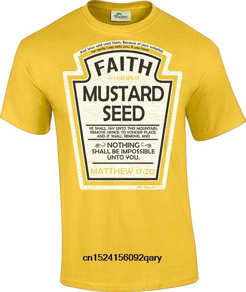 

мужчины смешной t shirt женщины прохладный тенниску веры как зерно горчичное christian пародия t-shirt